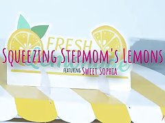 Sweet Sophia is making lemonade for the neighborhood blook party when her stepson Jimmy Michaels wanders in. They chat about Sweet Sophia's secret ingredient, and she claims that it's strawberries and cum. When Jimmy chokes on the lemonade, Sweet Sophia tells him she's kidding about the cum.Later, Sweet Sophia is on her knees trying to fix the hole in her lemonade stand sign when Jimmy comes in. Thinking he's alone, Jimmy whips his dick out to blow his load in the lemonade without knowing his stepmilf is watching him and getting hot and bothered. When Sweet Sophia can't quite hold the moan, she's rewarded by Jimmy sticking his dick through the glory hole for a handy that turns into a full on BJ.The glory hole continues to come in clutch as Sweet Sophia gets her pussy pounded from behind. When she finally comes out, Sweet Sophia rides her way to a good time on the D. Turning around, she gives Jimmy a reverse cowgirl ride so he can enjoy that ass before she hops onto the lemonade stand. Spreading her thighs, Sweet Sophia invites Jimmy to creampie her. In the afterglow, she comments that they'll need to do it again because her lemonade is still missing the secret ingredient.
